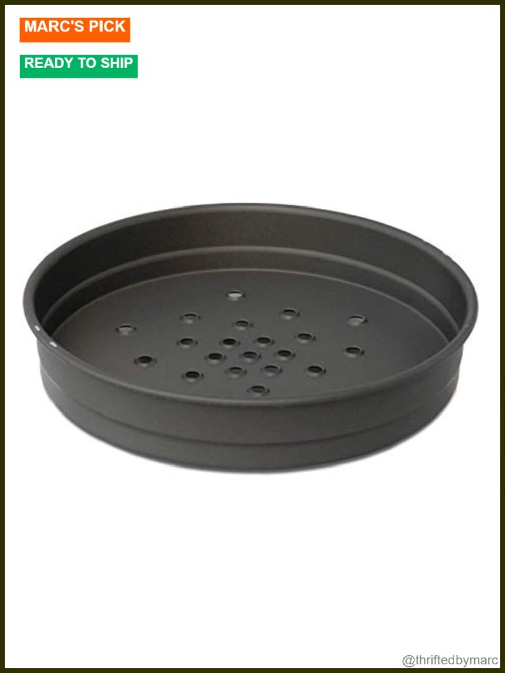 Perforated Deep Dish Pizza Pan 14 Inch PFAS Free Non-Toxic Easy Release